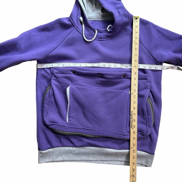 Unisex Hoodie Kangaroo Pouch Sweatshirt Cat/Dog Carrier Purple New No Tag - Picture 5 of 5